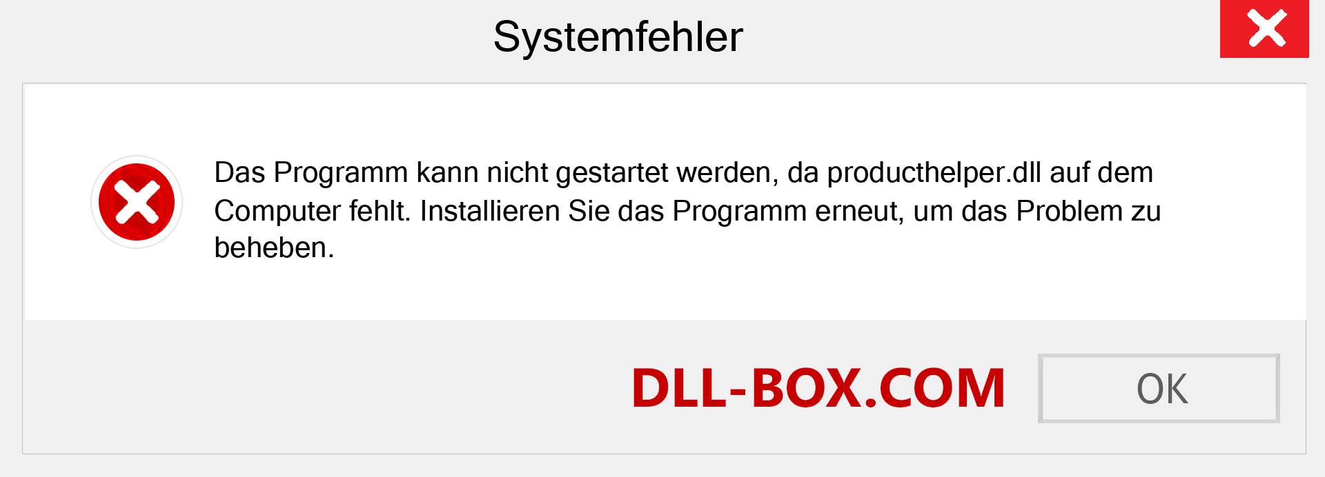 producthelper.dll-Datei fehlt?. Download für Windows 7, 8, 10 - Fix producthelper dll Missing Error unter Windows, Fotos, Bildern